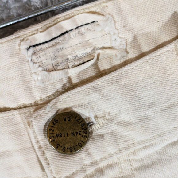 Current/Elliott 70s mini mini cutoff low rise shorts hippie cream frayed 27 - Picture 2 of 9
